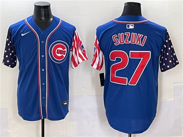 Chicago Cubs #27 Seiya Suzuki Royal 2025 Independence Day Vapor Premier Limited Stitched Jersey - Zenithce