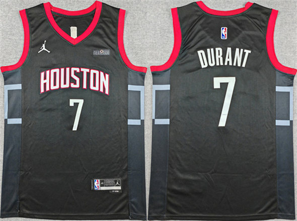 Houston Rockets #7 Kevin Durant Black Statement Edition Stitched Jersey - Zenithce