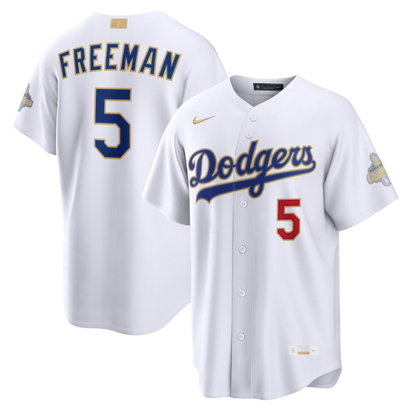 Los Angeles Dodgers #5 Freddie Freeman Nike White 2026 Gold Collection Stadium Jersey - Zenithce
