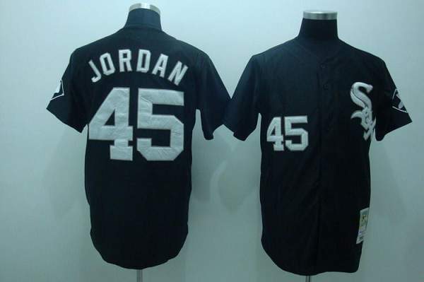 Mitchell And Ness White Sox #45 Michael Jordan Stitched Black Throwback Jersey - Zenithce