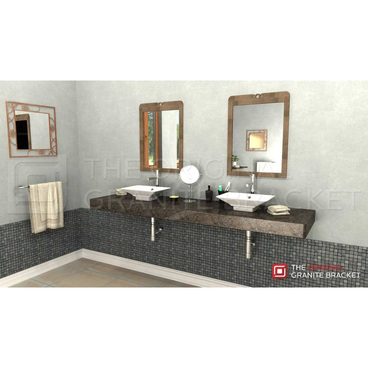The Original Granite Bracket Free Hanging Universal Angled Shelf Bracket - Zenithce