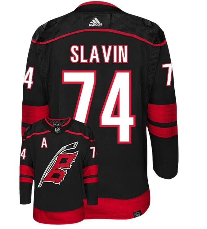 Carolina Hurricanes #74 Jaccob Slavin Black Stitched Jersey - Zenithce