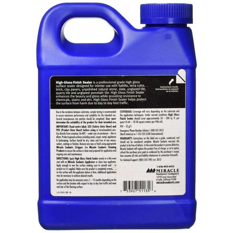 Miracle Sealants Hgfs6qt High Finish Sealer Color & Gloss Enhancers - Zenithce