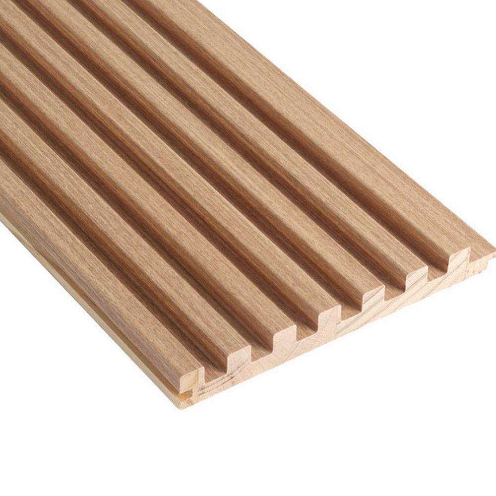 Ejoy 106 in. x 6 in x 0.5 in. Solid Wood Wall 7 Grid Cladding Siding Board - Zenithce