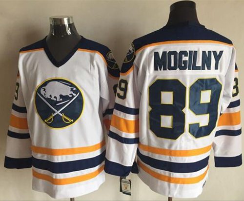 Sabres #89 Alexander Mogilny White CCM Throwback Stitched Jersey - Zenithce