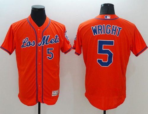 Mets #5 David Wright Orange Flexbase Authentic Collection Los Mets Stitched Jersey - Zenithce