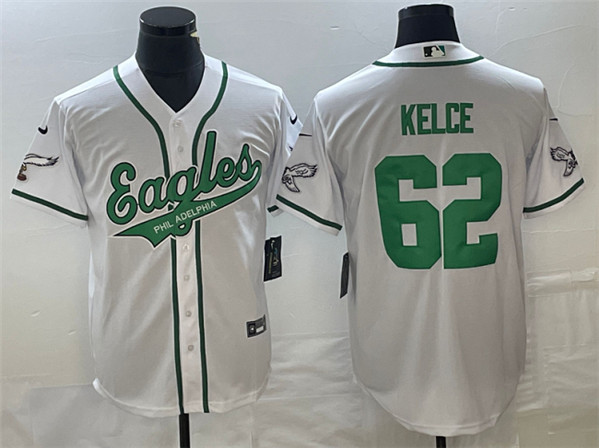 Philadelphia Eagles #62 Jason Kelce White Cool Base Stitched Jersey - Zenithce