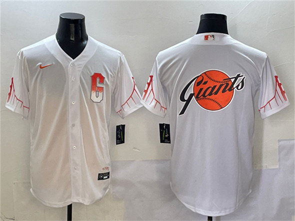 San Francisco Giants Team Big Logo White City Connect Cool Base Stitched Jersey - Zenithce