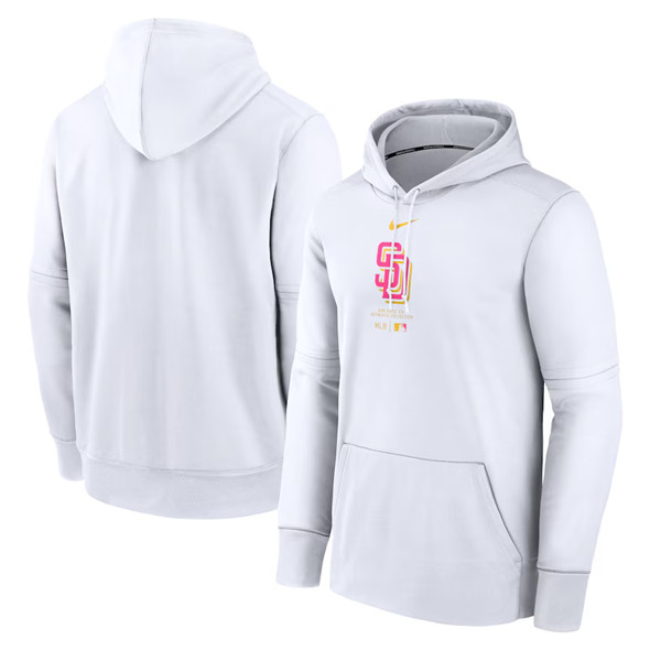 San Diego Padres White Collection City Connect Practice Performance Pullover Hoodie - Zenithce