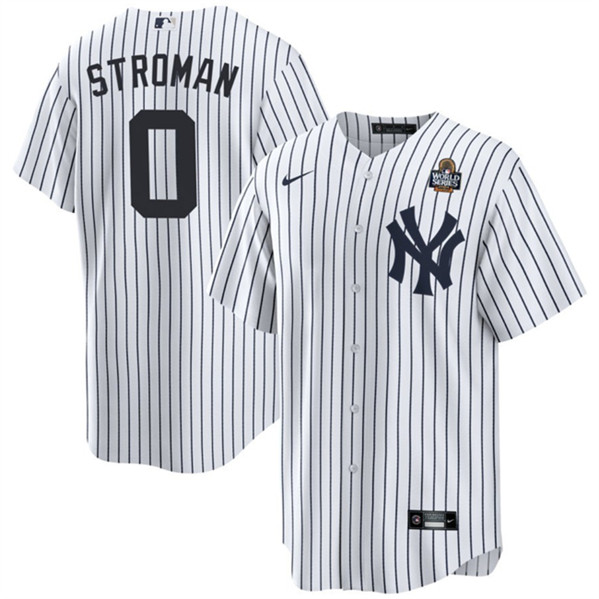 New York Yankees #0 Marcus Stroman White 2024 World Series With Name Cool Base Stitched Jersey - Zenithce