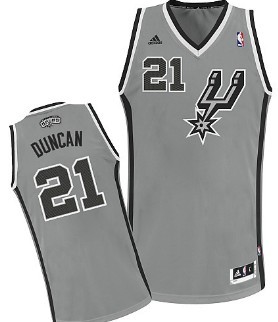 San Antonio Spurs #21 Tim Duncan Gray Swingman Jersey - Zenithce