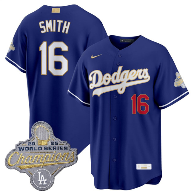 Los Angeles Dodgers #16 Will Smith Royal 2026 Alternate Gold Collection Stadium Stitched Jersey - Zenithce
