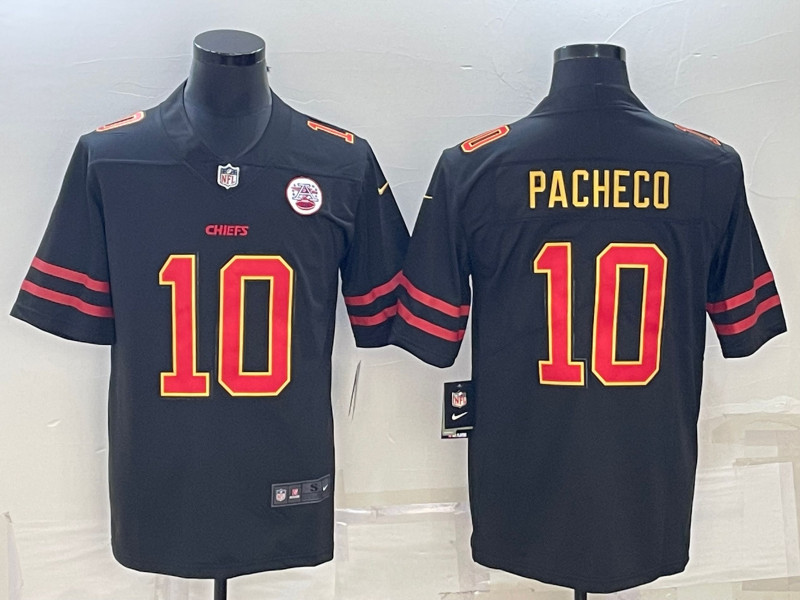 Kansas City Chiefs #10 Isiah Pacheco Black Red Gold Vapor Untouchable Limited Stitched Jersey - Zenithce