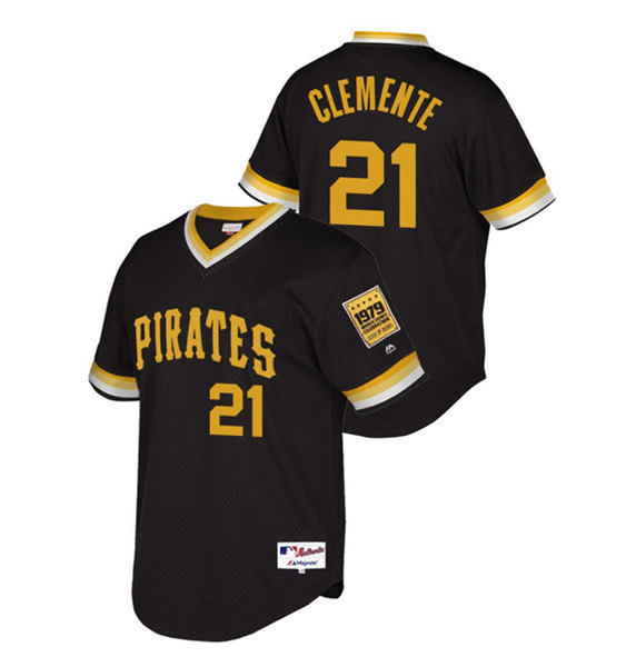 Pittsburgh Pirates #21 Roberto Clemente Black Stitched Jersey - Zenithce