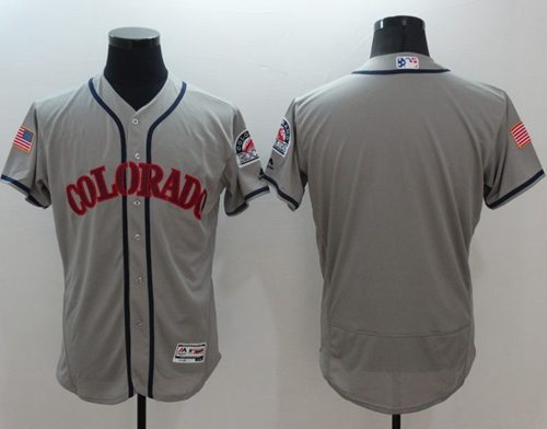 Rockies Blank Grey Fashion Stars Stripes Flexbase Authentic Stitched Jersey - Zenithce