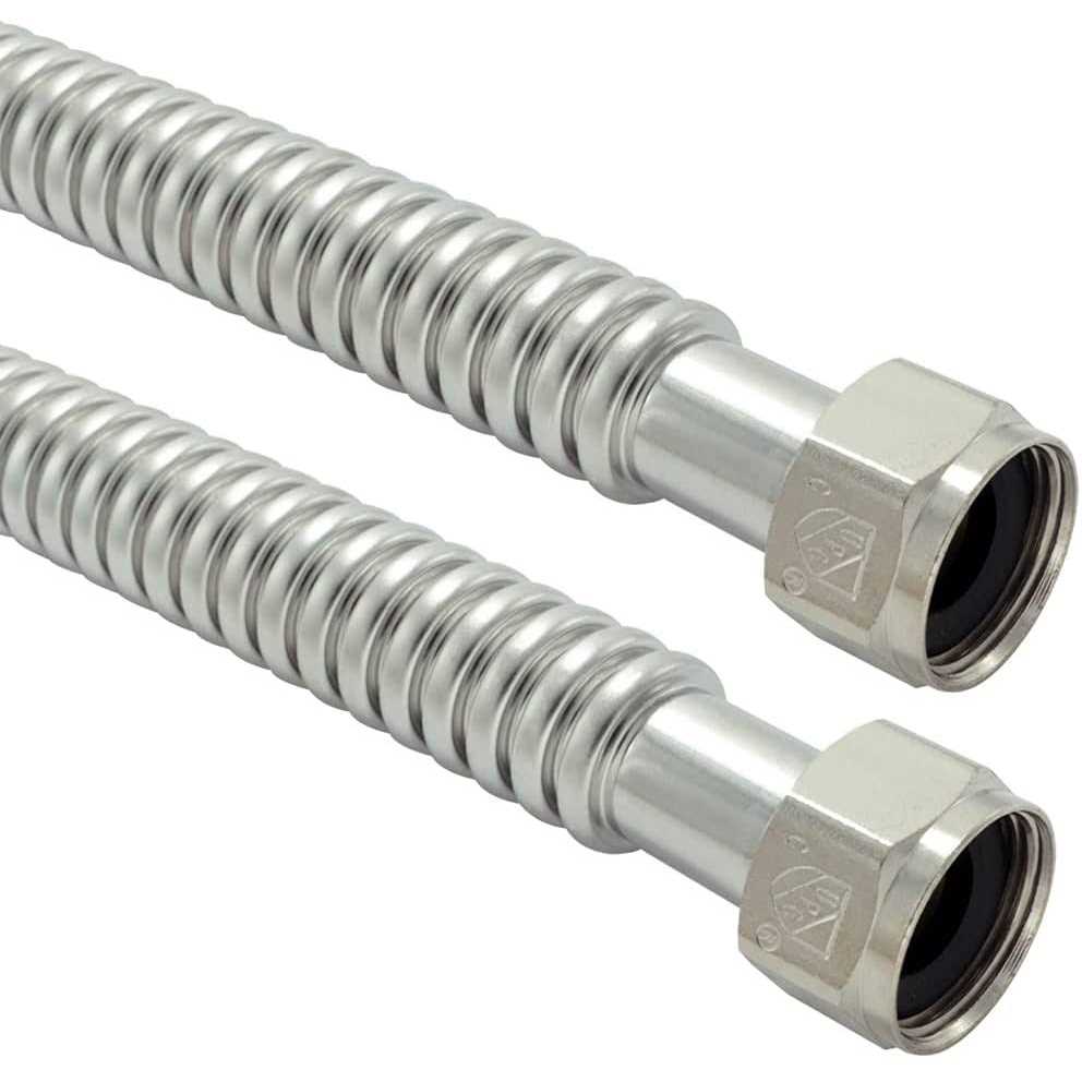 TT FLEX Stainless Steel Corrugated Water Heater Connector Flexible for Water Heater Water Softener FIP x FIP - Zenithce
