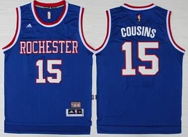 Sacramento Kings #15 DeMarcus Cousins Hardwood Classic Blue Swingman Throwback Jersey - Zenithce