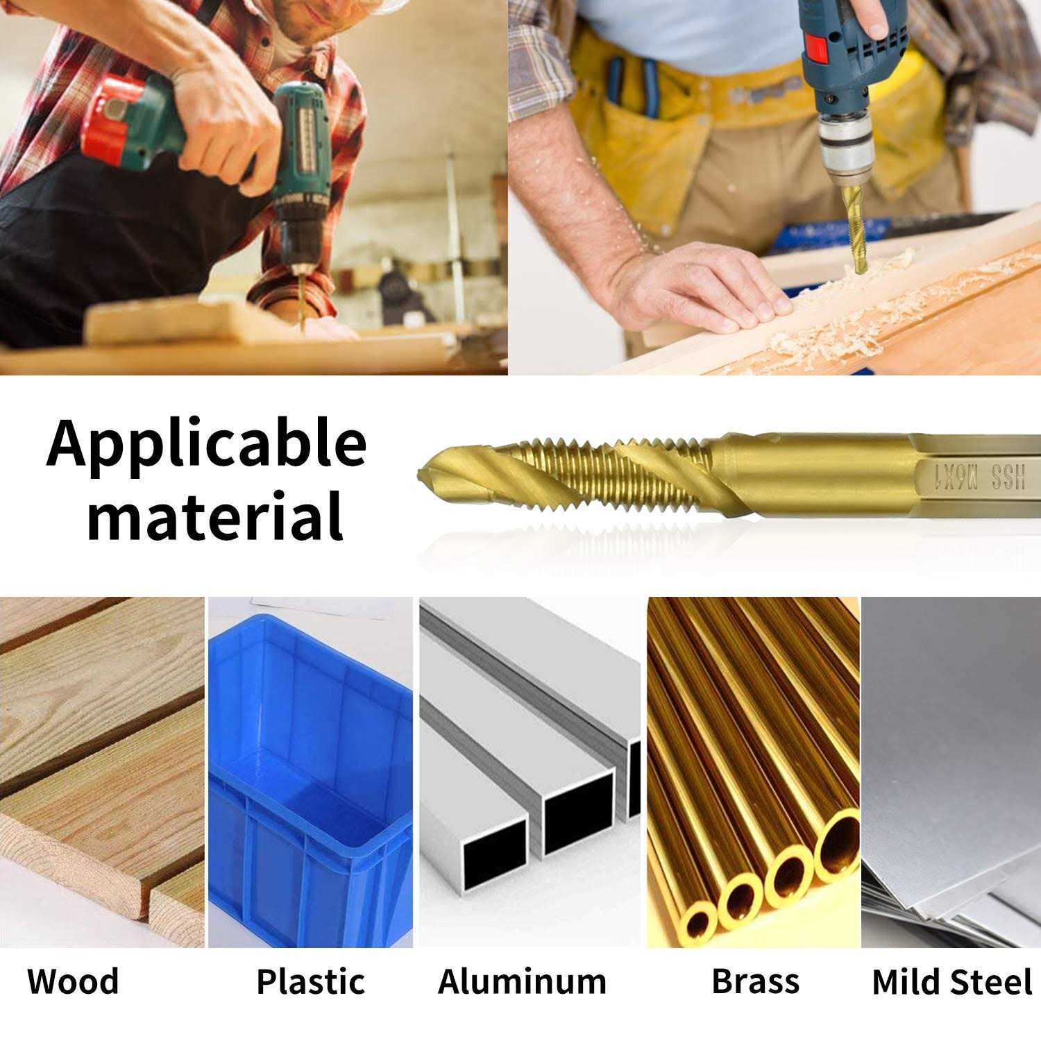 Generic amoolo Titanium Drill Bits Premium 4341 HSS Metal Drill Bits for Wood - Zenithce