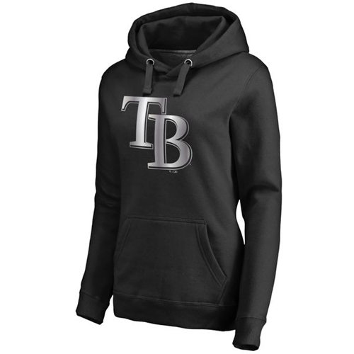 Women's Tampa Bay Rays Platinum Collection Pullover Hoodie Black - Zenithce