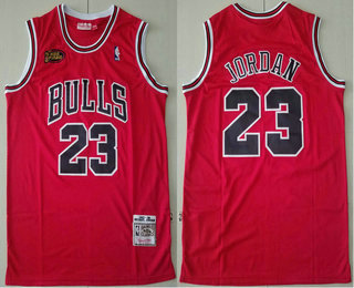 Chicago Bulls #23 Michael Jordan 1997-98 Red Final Patch Hardwood Classics Soul Swingman Throwback Jersey - Zenithce