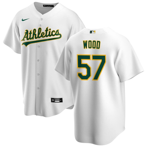Oakland Athletics #57 Alex Wood White Cool Base Stitched Jersey - Zenithce