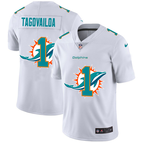 Miami Dolphins #1 Tua Tagovailoa White Stitched Jersey - Zenithce