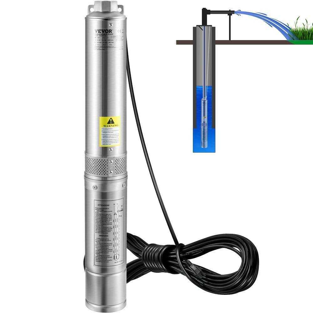 VEVOR Deep Well Submersible Pump 230V/60Hz 37GPM Head - Zenithce