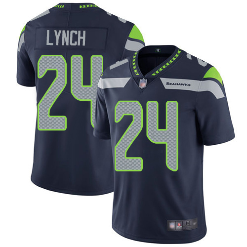 Seattle Seahawks #24 Marshawn Lynch Navy Blue Vapor Untouchable Limited Stitched Jersey - Zenithce