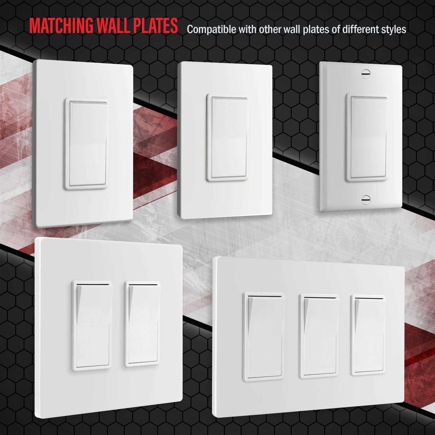 Enerlites 3-Gang 2 Decorator Gfci & Toggle Wall Switch Plate 881132-W - Zenithce