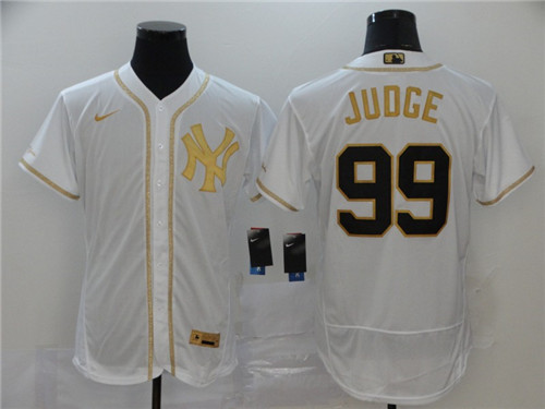 New York Yankees #99 Aaron Judge White Golden Flex Base Stitched Jersey - Zenithce
