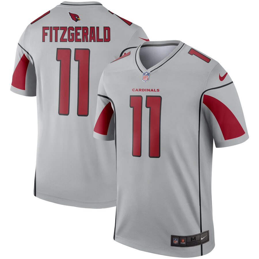 Arizona Cardinals Larry Fitzgerald Silver Inverted Legend Jersey - Zenithce