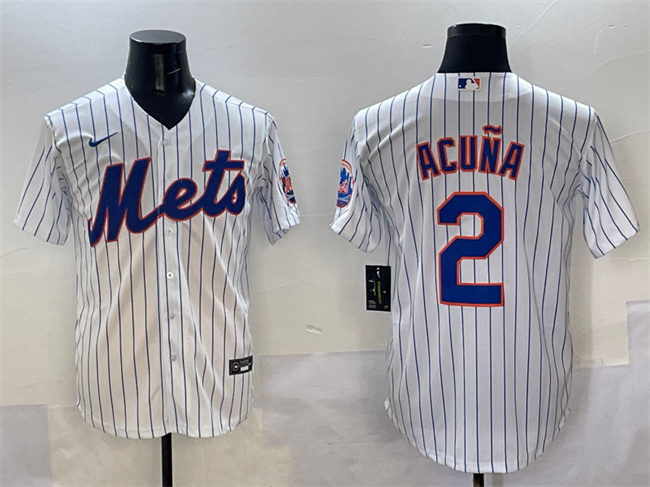 New York Mets #2 Luisangel Acuna White Cool Base Stitched Jersey - Zenithce