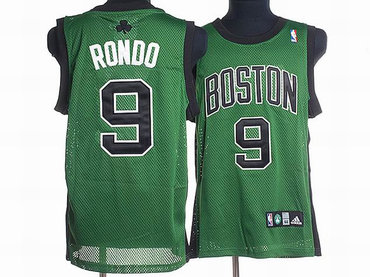Boston Celtics #9 Rajon Rondo Green With Black Swingman Jersey - Zenithce