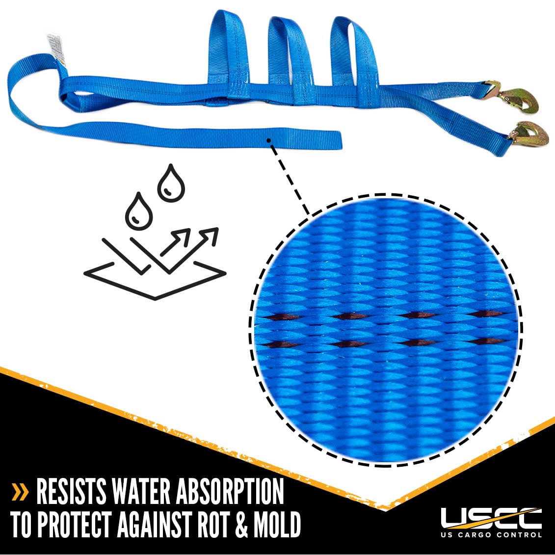 US Cargo Control Blue Extra Large Tow Dolly Basket Strap with Twisted Snap Hooks - Zenithce