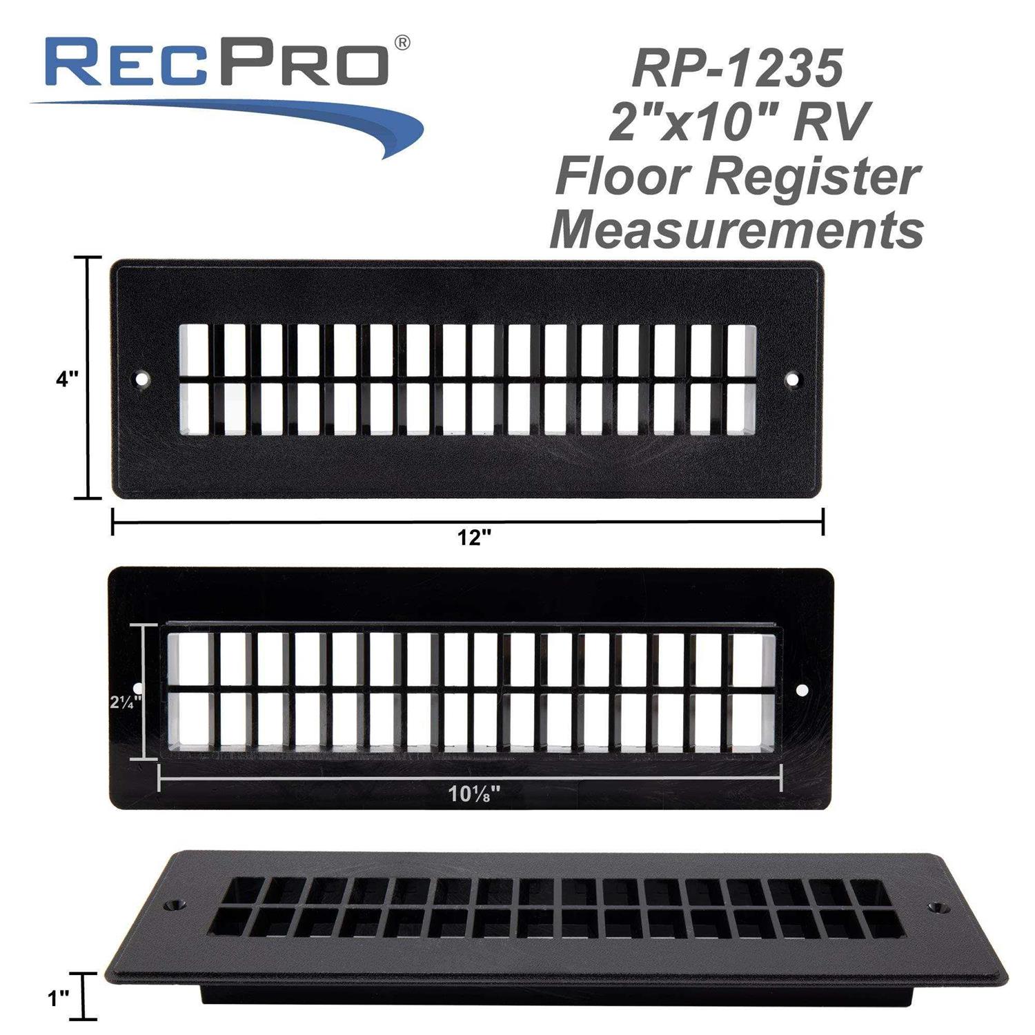 Recpro Rv Floor Register Rv Stationary Vent Cover - Zenithce