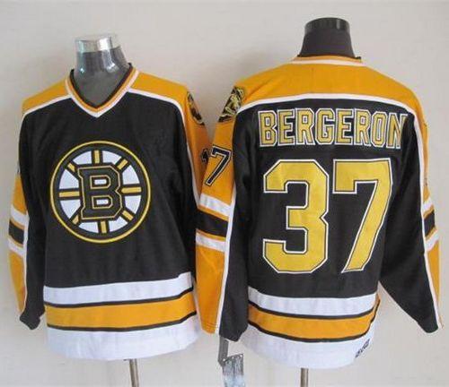Bruins #37 Patrice Bergeron Black CCM Throwback New Stitched Jersey - Zenithce