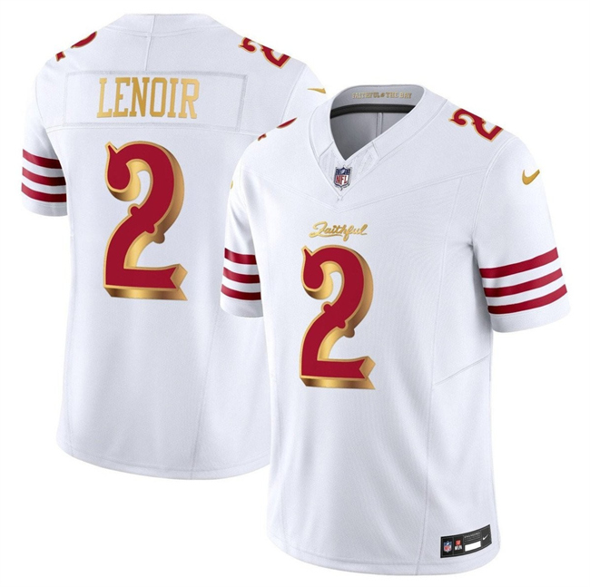 San Francisco 49ers #2 Deommodore Lenoir White Gold 2025 F.U.S.E. “Rivalries” Vapor Limited Stitched Jersey - Zenithce