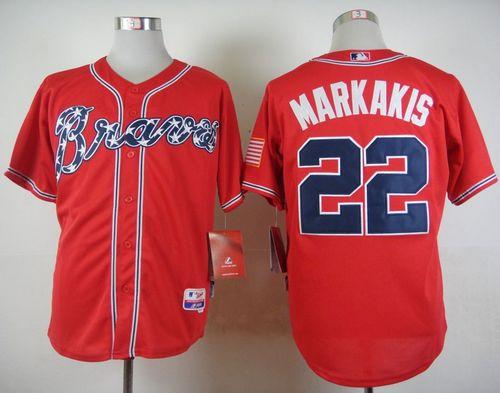 Braves #22 Nick Markakis Red Cool Base Stitched Jersey - Zenithce