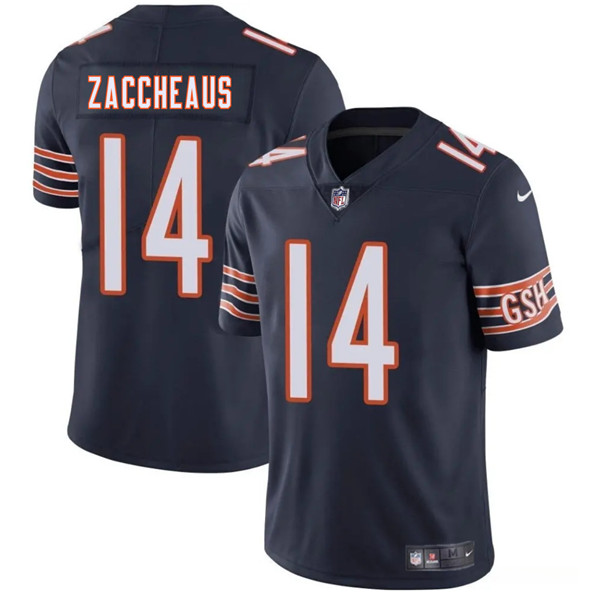 Chicago Bears #14 Olamide Zaccheaus Navy 2025 Vapor Stitched Jersey - Zenithce