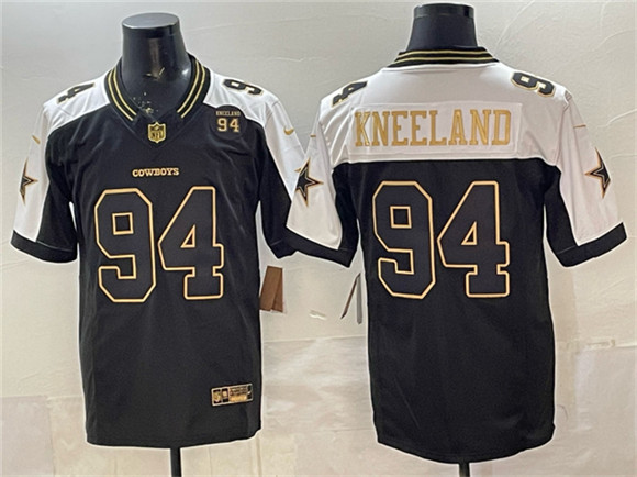 Dallas Cowboys #94 Marshawn Kneeland Black Gold 2025 F.U.S.E. 94 Marshawn Kneeland Memorial Patch Vapor Limited Stitched Jersey - Zenithce