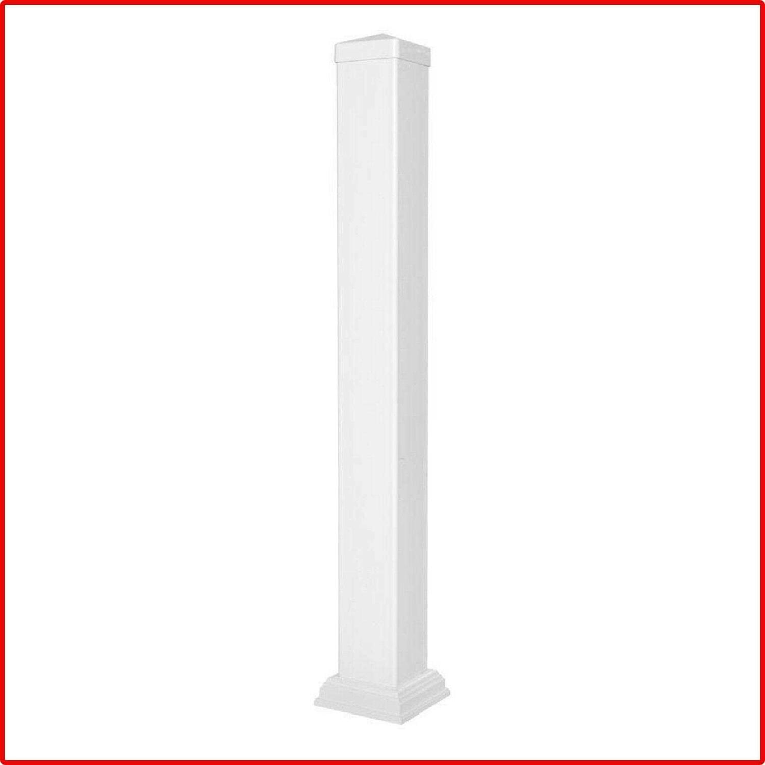 Weatherables Vinyl Fence Post Hole Cover – White Vinyl Fence Hole Cover for 1.5in x 5.5in Outdoor Fence Post - Zenithce