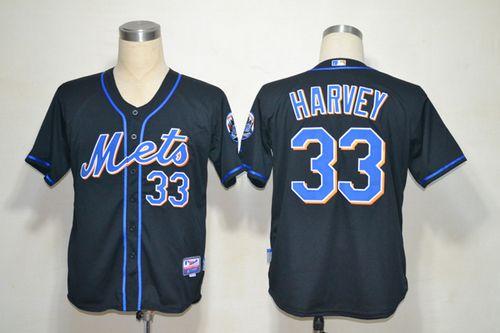 Mets #33 Matt Harvey Black Alternate Cool Base Stitched Jersey - Zenithce