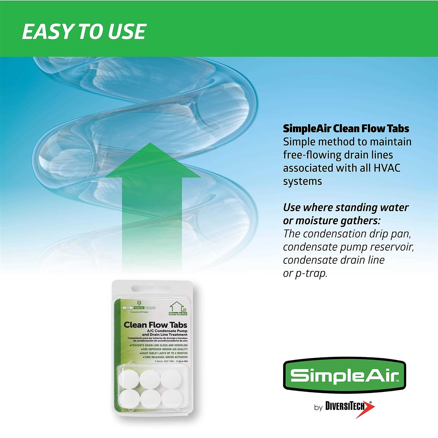Simpleair Clean Flow Drain Line Treatment Tabs - Zenithce