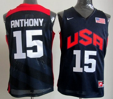 2012 Olympics Team USA #15 Carmelo Anthony Revolution 30 Swingman Blue Jersey - Zenithce