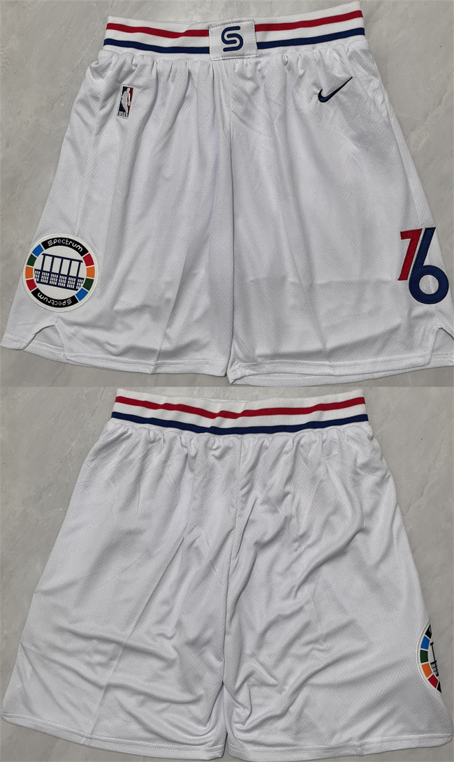 Philadelphia 76ers White Shorts (Run Small) - Zenithce