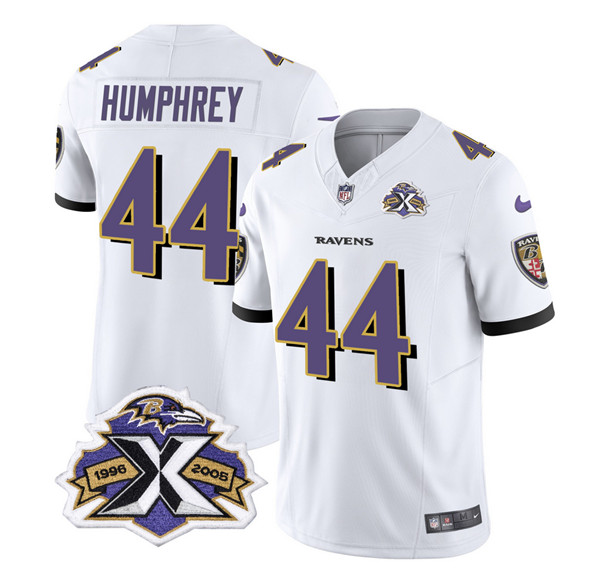Baltimore Ravens #44 Marlon Humphrey White 2023 F.U.S.E With Patch Throwback Vapor Limited Stitched Jersey - Zenithce