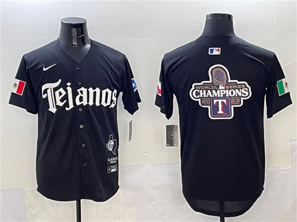 Texas Rangers Team Big Logo Black Mexico 2025 Vapor Premier Limited Stitched Jerseys - Zenithce