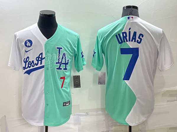 Los Angeles Dodgers #7 Julio Urías White Green 2022 All-Star Cool Base Stitched Baseball Jersey - Zenithce
