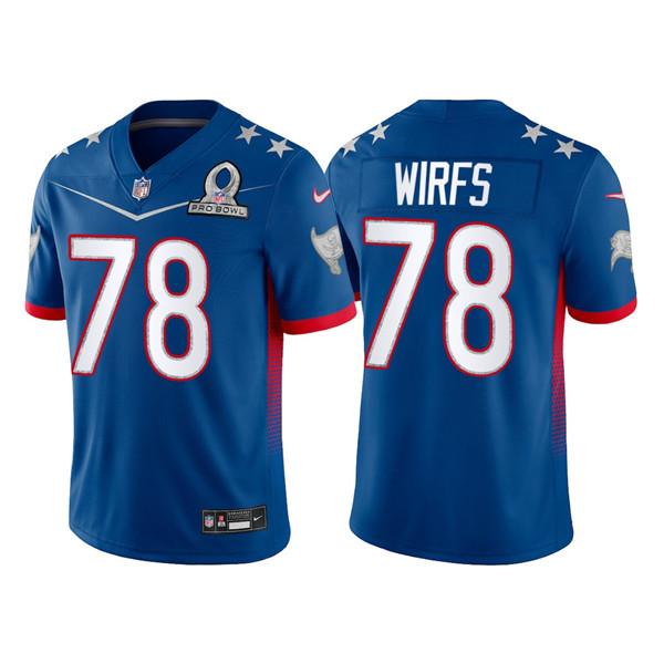 Tampa Bay Buccaneers #78 Tristan Wirfs 2022 Royal Pro Bowl Stitched Jersey - Zenithce