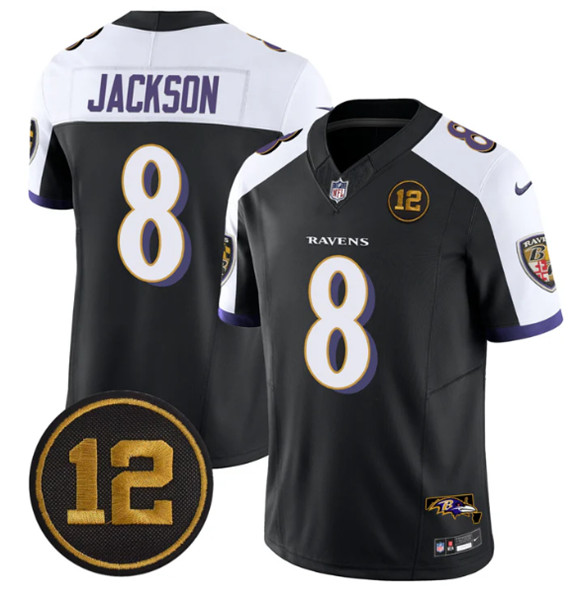 Baltimore Ravens #8 Lamar Jackson Black Alternate 2025 F.U.S.E Jacoby Jones Patch Vapor Limited Jersey - Zenithce